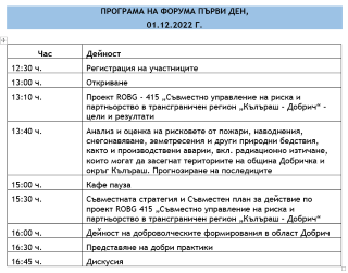 Програма 1 декември 2022