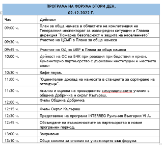 Програма 2 декември 2022