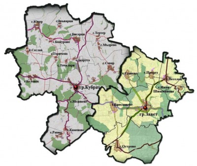 карта на област Разград