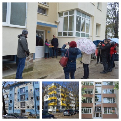 колаж от снимки на обновени многофамилни жилищни сгради в гр.Добрич