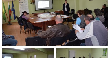 колаж от снимки от информационно събитие в община Крушари