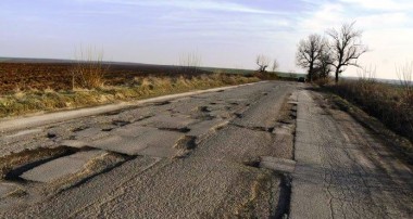 Истинска снимка от компрометирания път Русе - Кубрат
